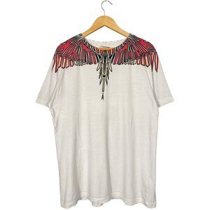 Marcelo Burlon Wings print round neck T-shirt white mens size medium